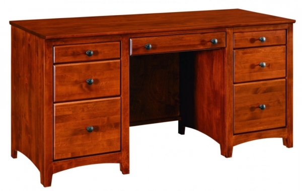 Alder Wood Shaker Modular 7 Drawer Desk