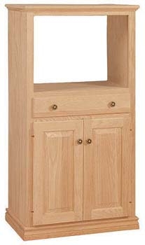Oak top microwave cart