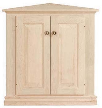 Corner Cabinet available in Maple Oak Cherry Bare Woods