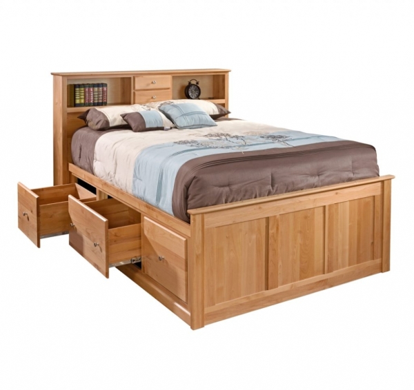 Alder Shaker Chest Bed with Bookcase Headboard