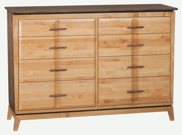Alder and Black Walnut Addison 8 Drawer Wide Dresser