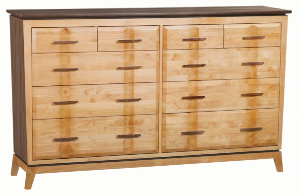 Alder and Black Walnut Addison 10 Drawer Dresser
