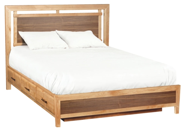 Alder and Black Walnut Addison Panel Storage Bed