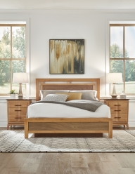 Alder and Walnut Addison Panel Bed