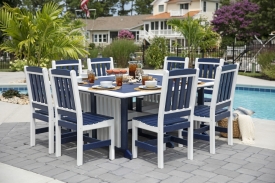 Leisure Lawn 72" Square Dining Table Set