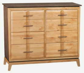 Alder and Black Walnut Addison 8 Drawer Dresser