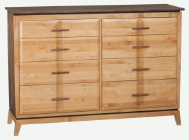 Alder and Black Walnut Addison 8 Drawer Wide Dresser