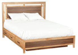 Alder and Black Walnut Addison Panel Storage Bed