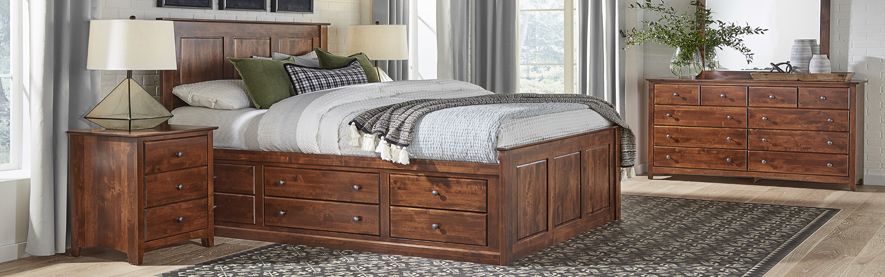 Bedroom Furniture, Beds, nightstand, chest, dresser